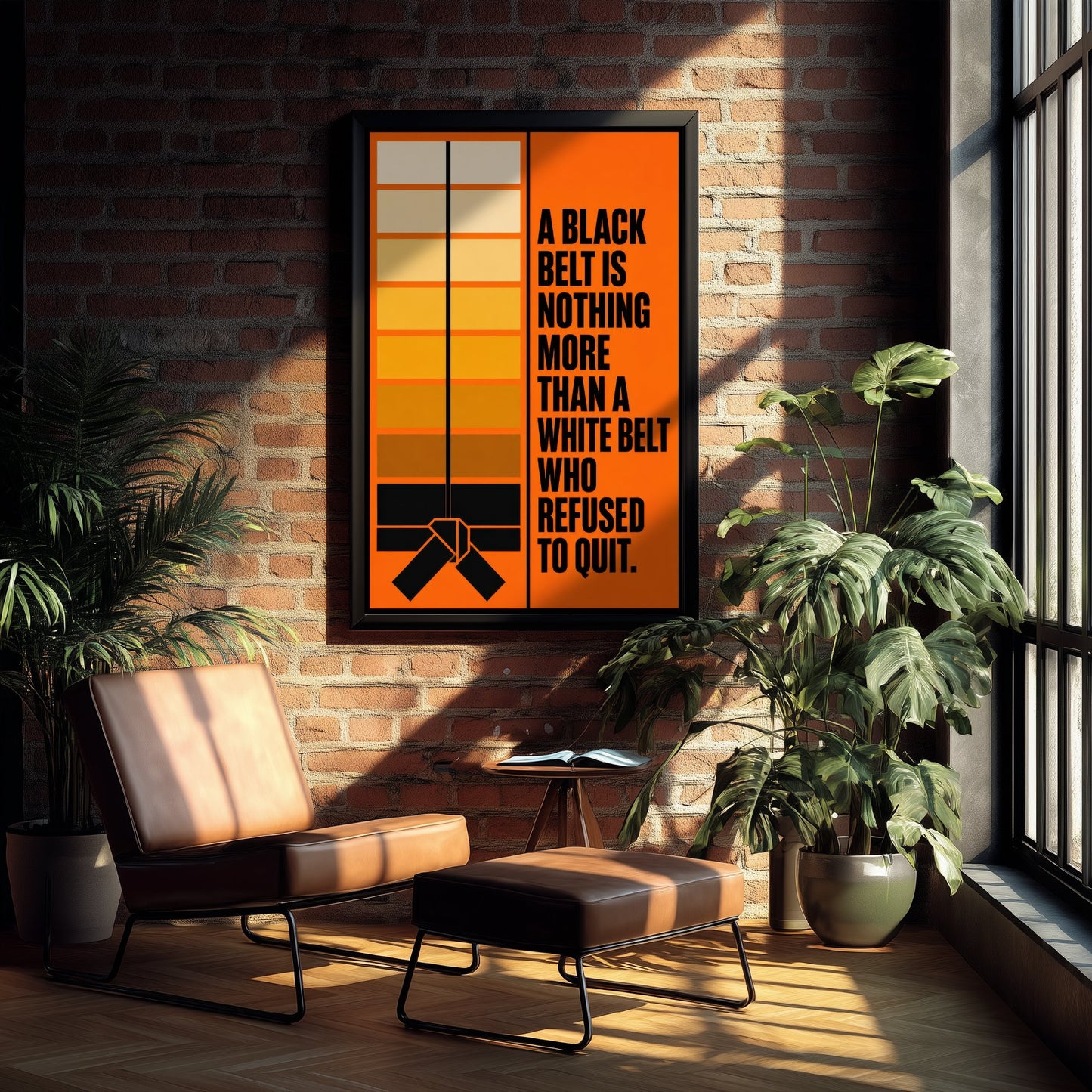 Jiu Jitsu Quote Art Print - A Black Belt Is a White Belt Who Refused to Quit - BJJ Poster Illustration V1 2/3