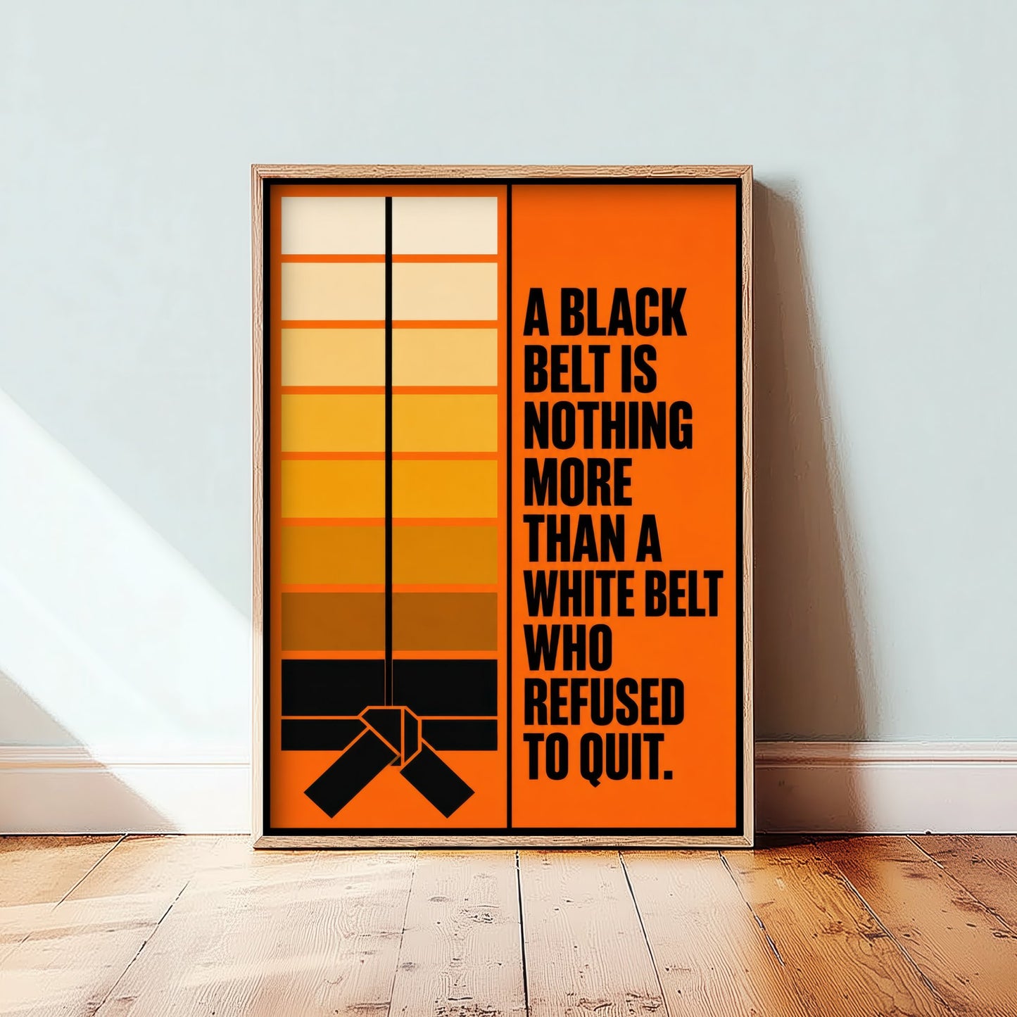 Jiu Jitsu Quote Art Print - A Black Belt Is a White Belt Who Refused to Quit - BJJ Poster Illustration V1 2/3