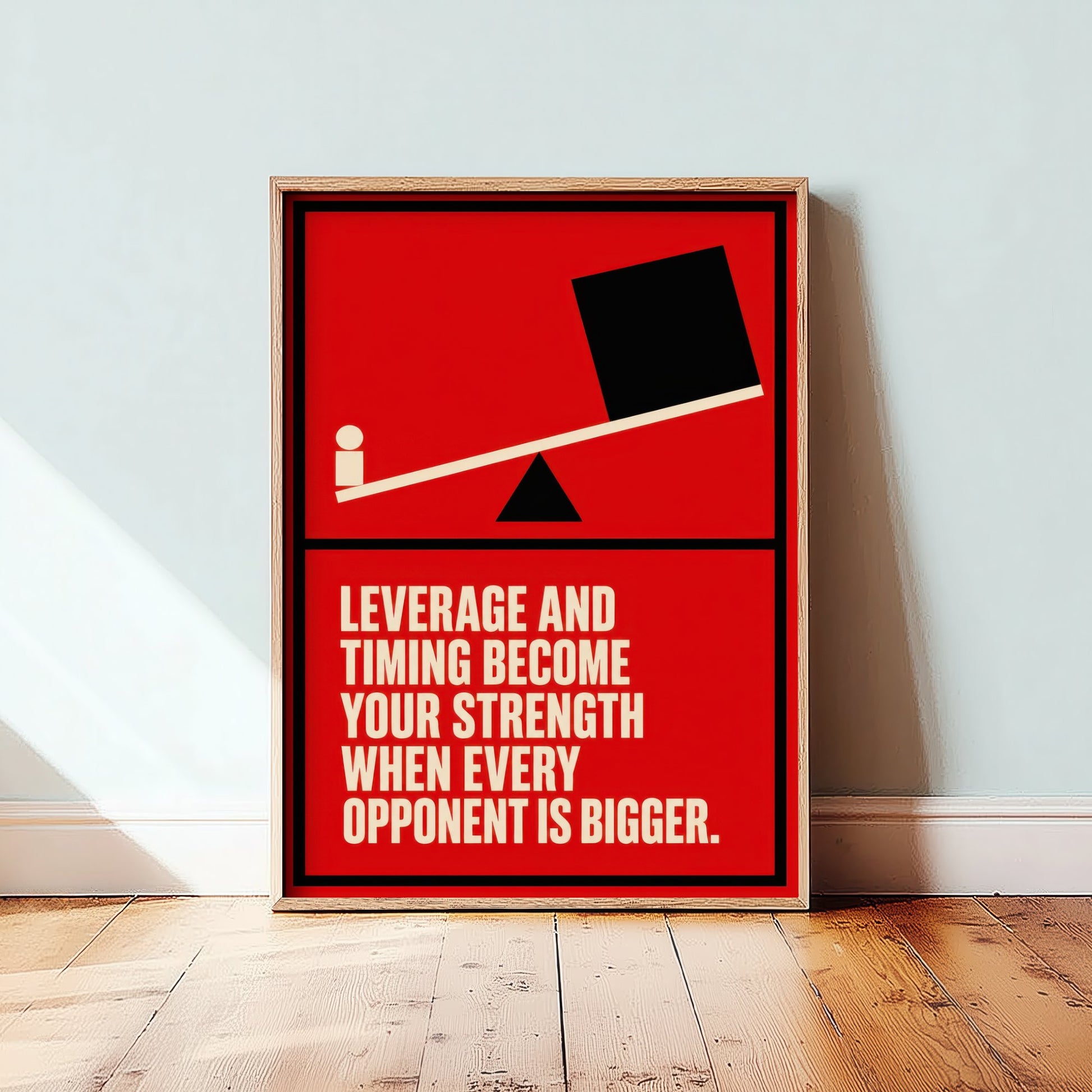 Jiu Jitsu Quote Art Print - Leverage and Timing Become Your Strength - BJJ Poster Illustration V1 3/3