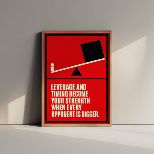 Jiu Jitsu Quote Art Print - Leverage and Timing Become Your Strength - BJJ Poster Illustration V1 3/3