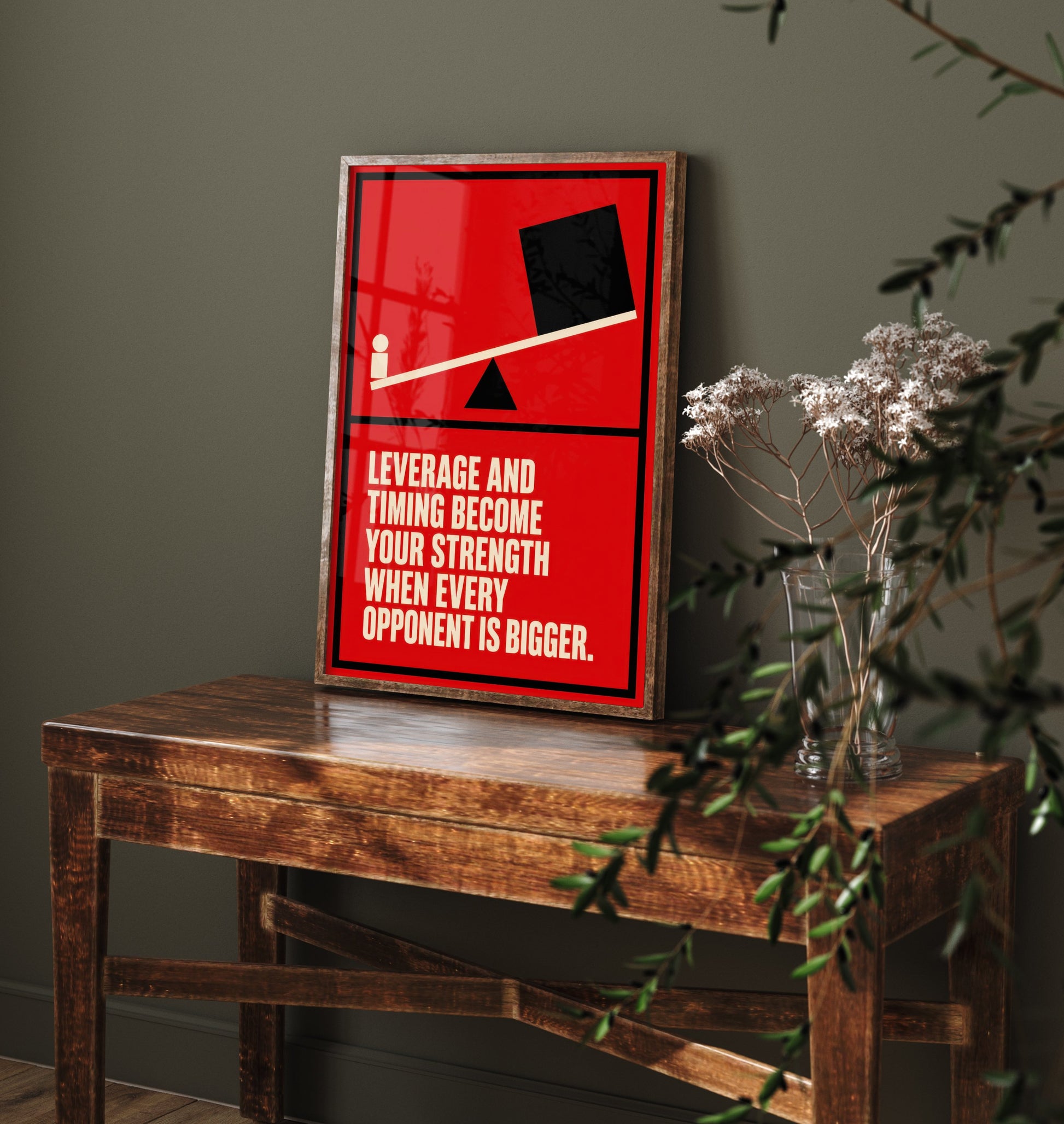 Jiu Jitsu Quote Art Print - Leverage and Timing Become Your Strength - BJJ Poster Illustration V1 3/3