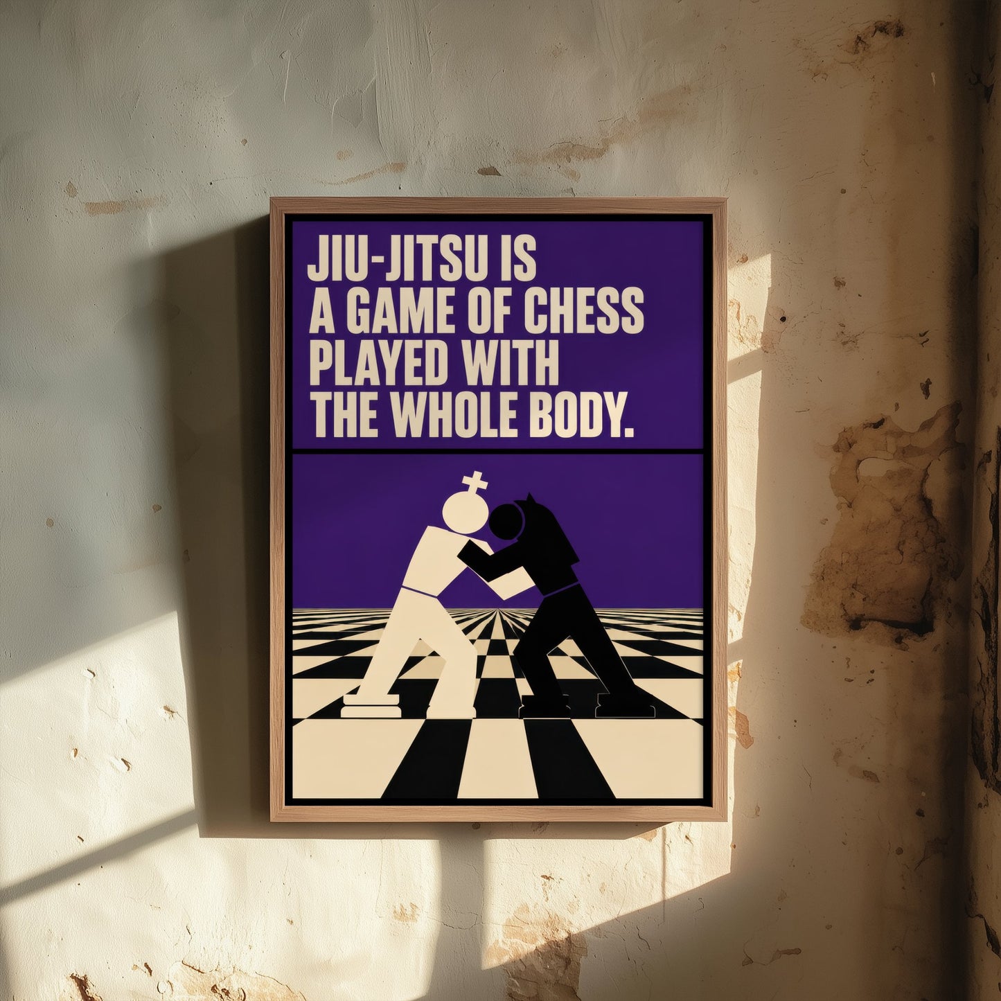 Jiu Jitsu Quote Art Print - A Game of Chess Played With the Whole Body - BJJ Poster Illustration V2 1/3