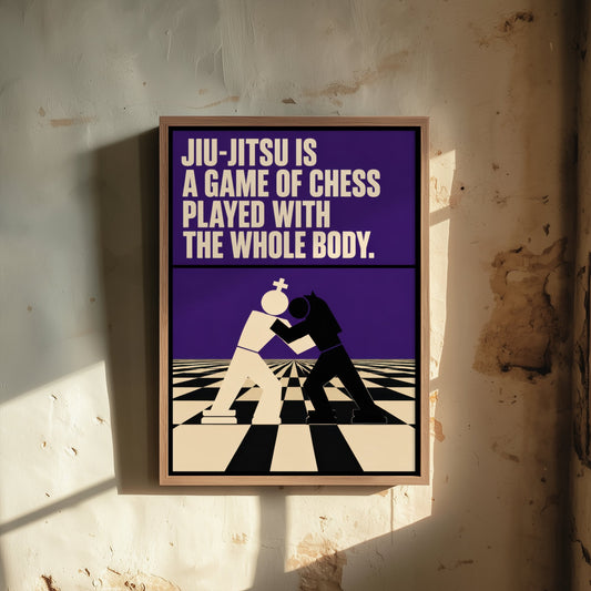Jiu Jitsu Quote Art Print - A Game of Chess Played With the Whole Body - BJJ Poster Illustration V2 1/3