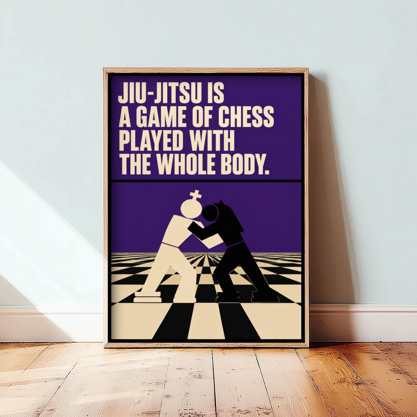 Jiu Jitsu Quote Art Print - A Game of Chess Played With the Whole Body - BJJ Poster Illustration V2 1/3