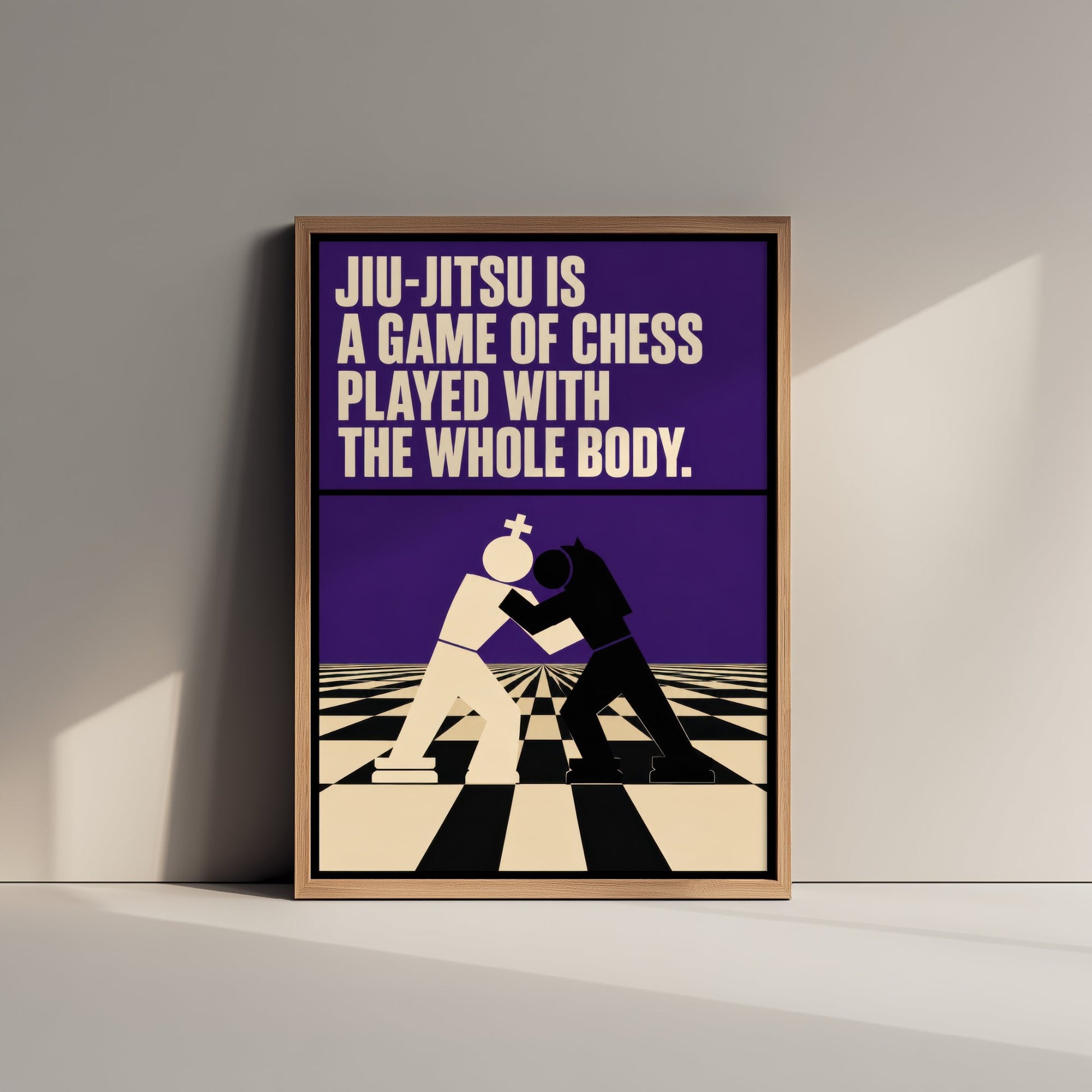 Jiu Jitsu Quote Art Print - A Game of Chess Played With the Whole Body - BJJ Poster Illustration V2 1/3