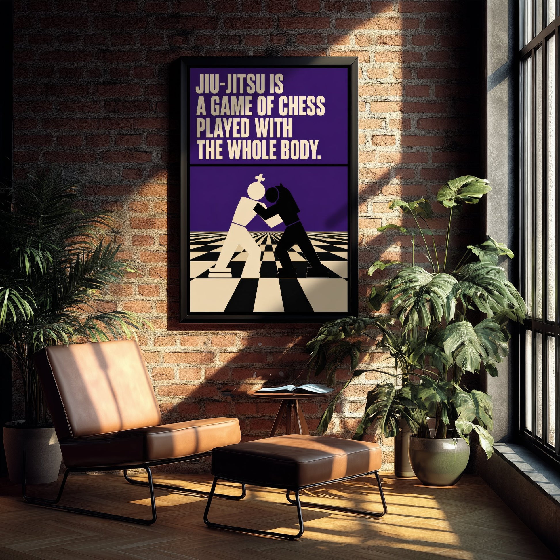 Jiu Jitsu Quote Art Print - A Game of Chess Played With the Whole Body - BJJ Poster Illustration V2 1/3