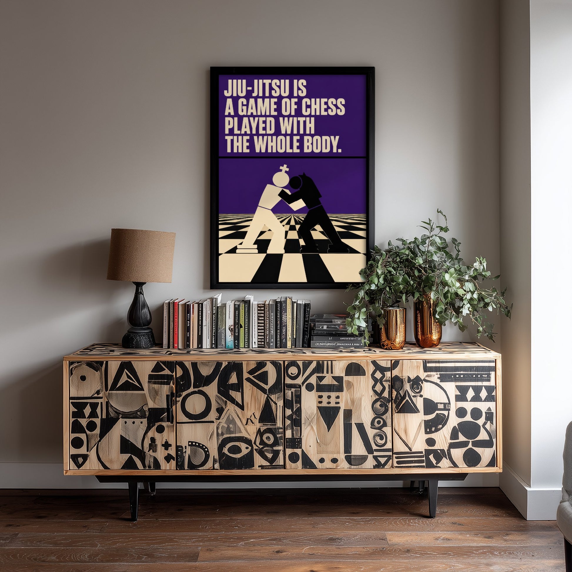 Jiu Jitsu Quote Art Print - A Game of Chess Played With the Whole Body - BJJ Poster Illustration V2 1/3