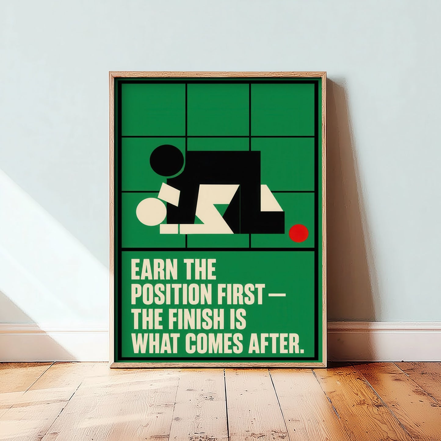 Jiu Jitsu Quote Art Print - Earn the Position First the Finish Comes After - BJJ Poster Illustration V2 2/3