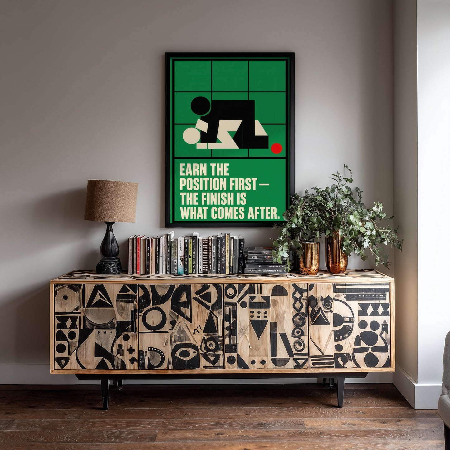 Jiu Jitsu Quote Art Print - Earn the Position First the Finish Comes After - BJJ Poster Illustration V2 2/3