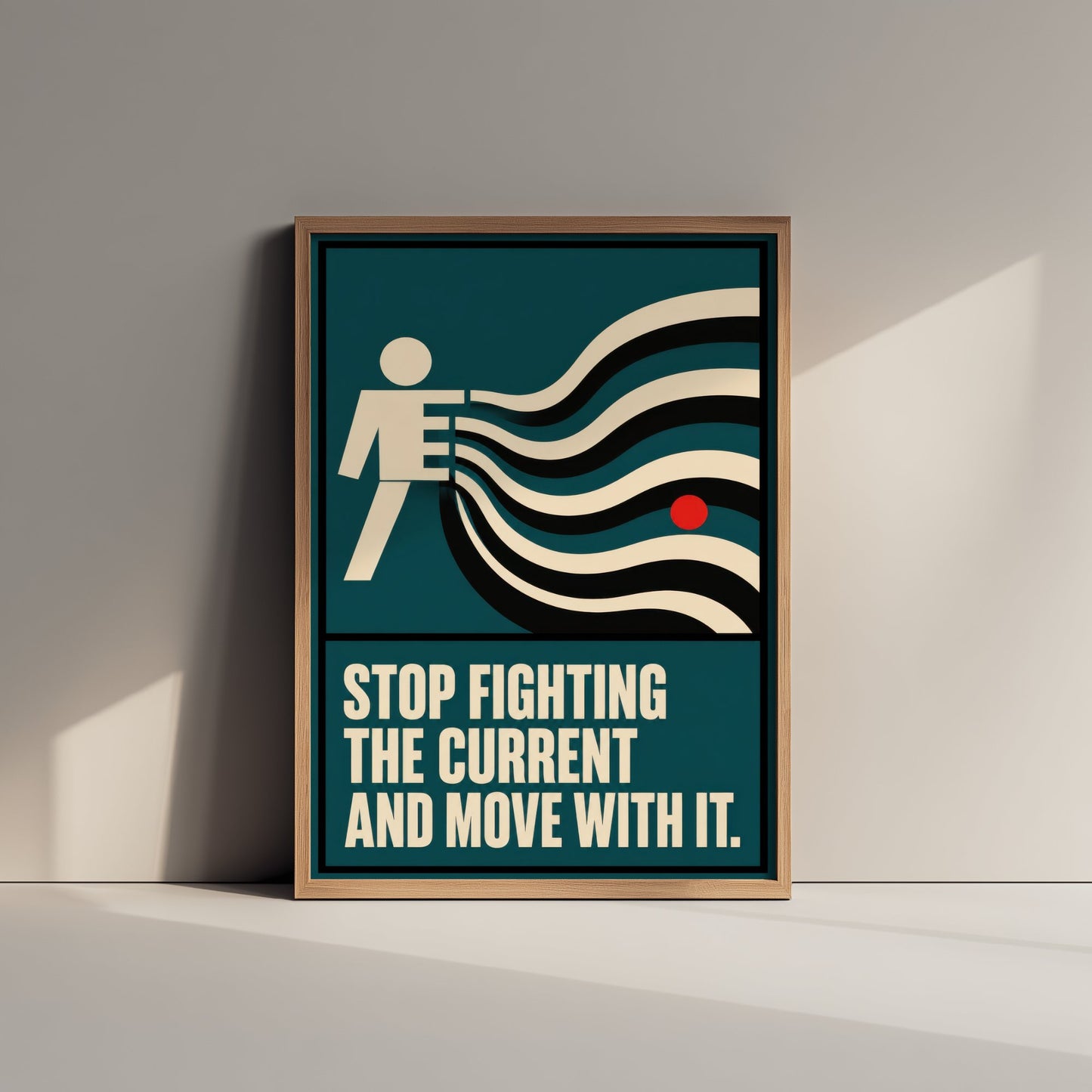 Jiu Jitsu Quote Art Print - Stop Fighting the Current and Move With It - BJJ Poster Illustration V2 3/3