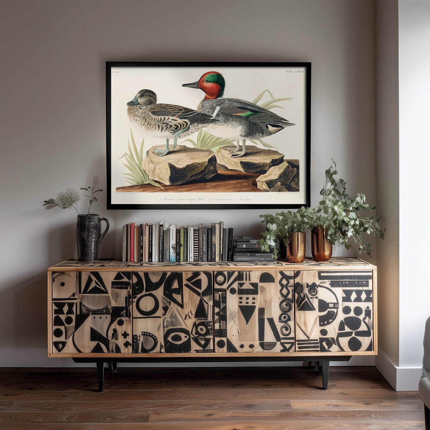 Green-winged Teal Art Print - John James Audubon Poster - Birds of America Vintage Illustration