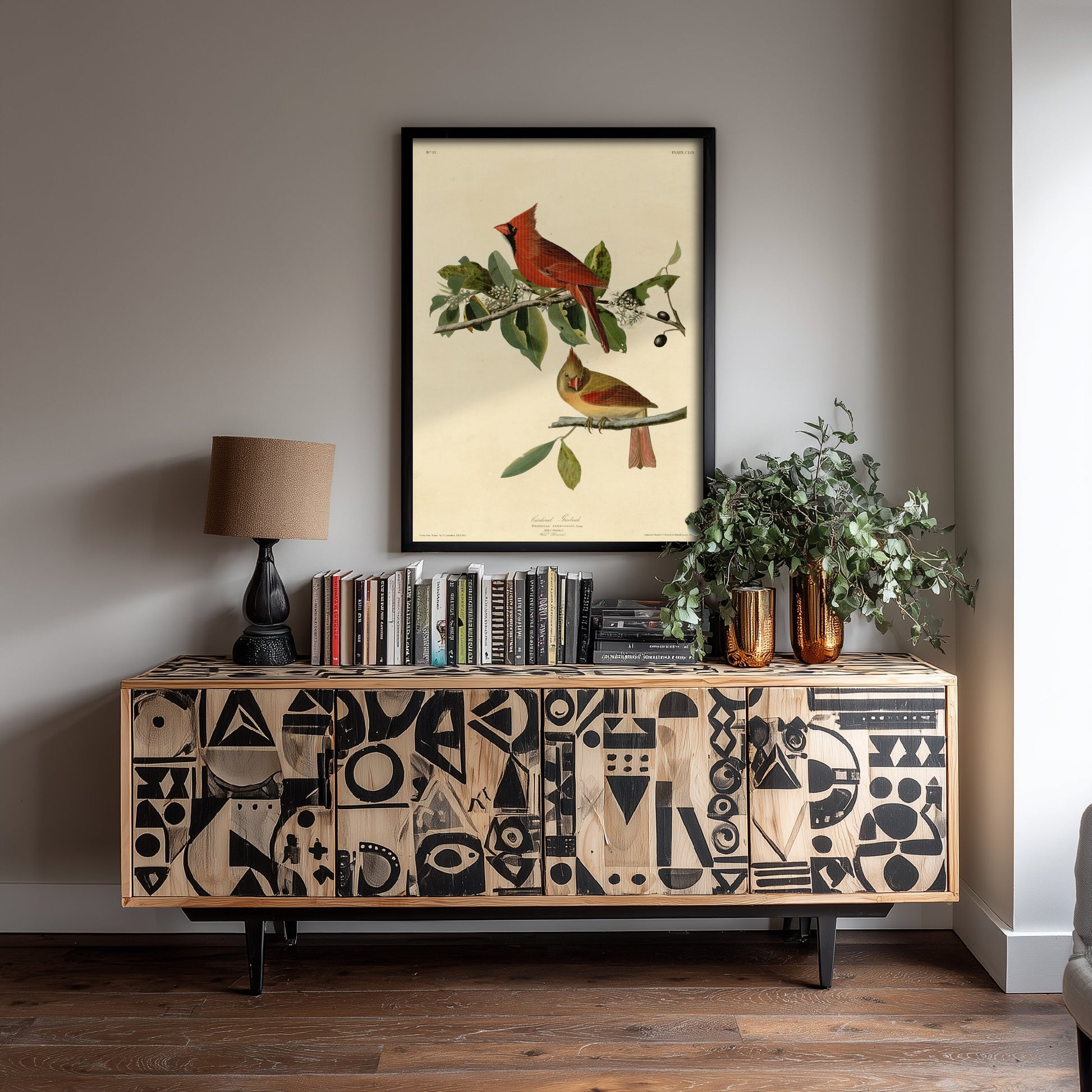 John James Audubon - Cardinal Grosbeak - Birds of America Art Print Poster - Classic Painting 3/3