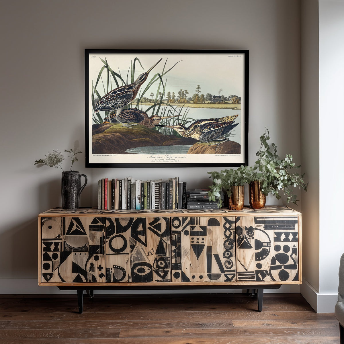 Wilson's Snipe Art Print - John James Audubon Poster - Birds of America Vintage Illustration
