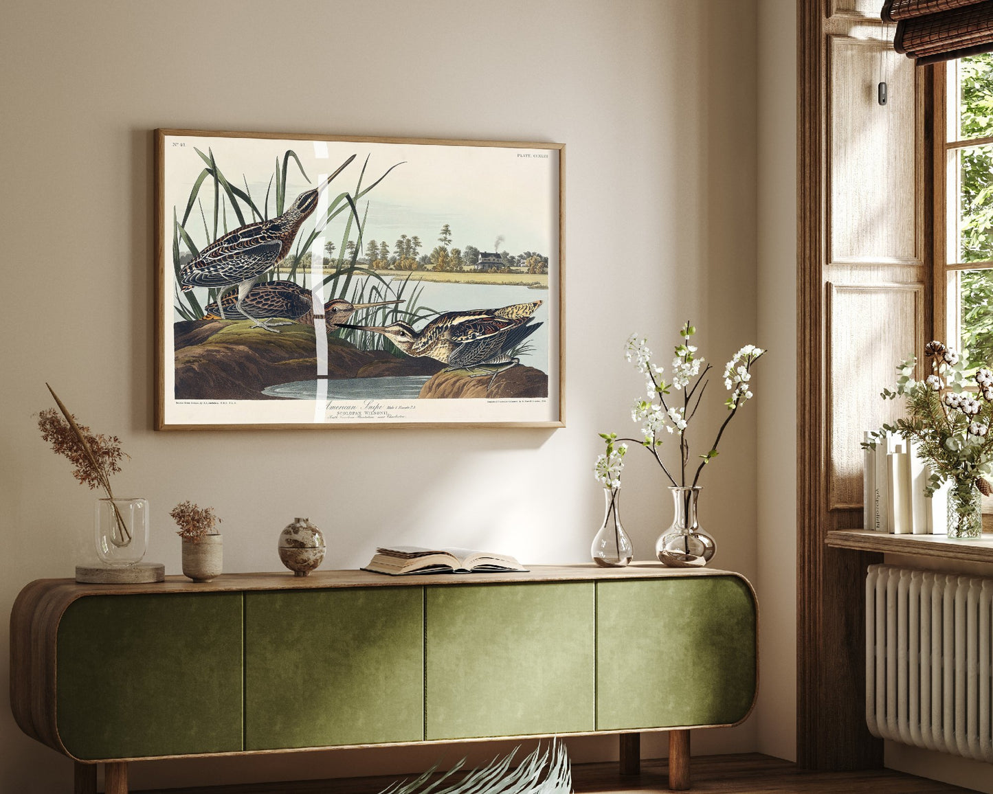Wilson's Snipe Art Print - John James Audubon Poster - Birds of America Vintage Illustration