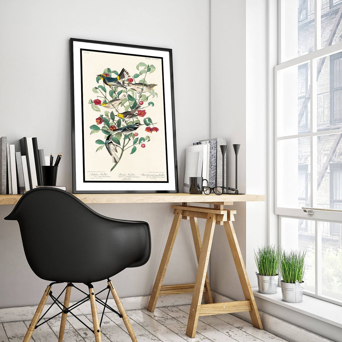 Yellow-rumped Warbler Art Print - John James Audubon Poster - Birds of America Vintage Illustration