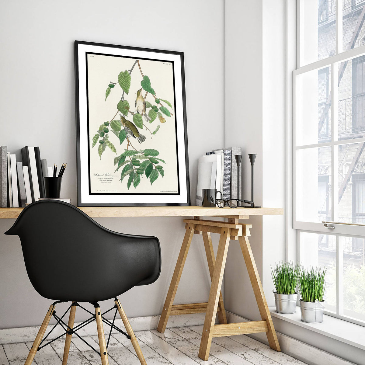 Blackpoll Warbler Art Print - John James Audubon Poster - Autumnal Warbler Birds of America Illustration