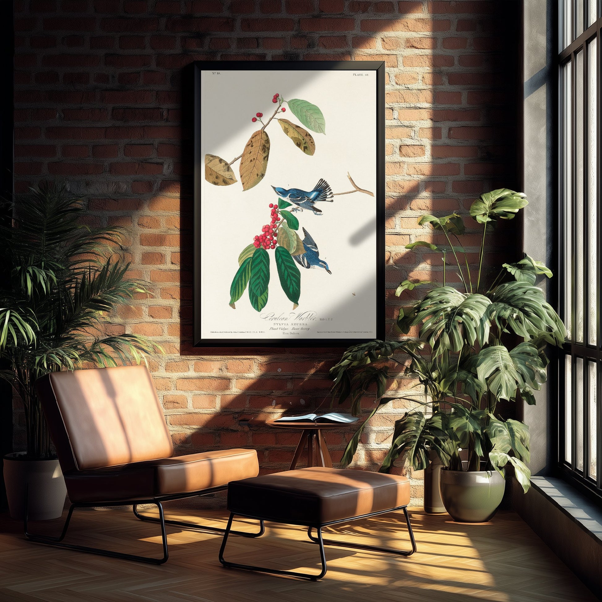 Cerulean Warbler Art Print - John James Audubon Poster - Azure Warbler Birds of America Illustration