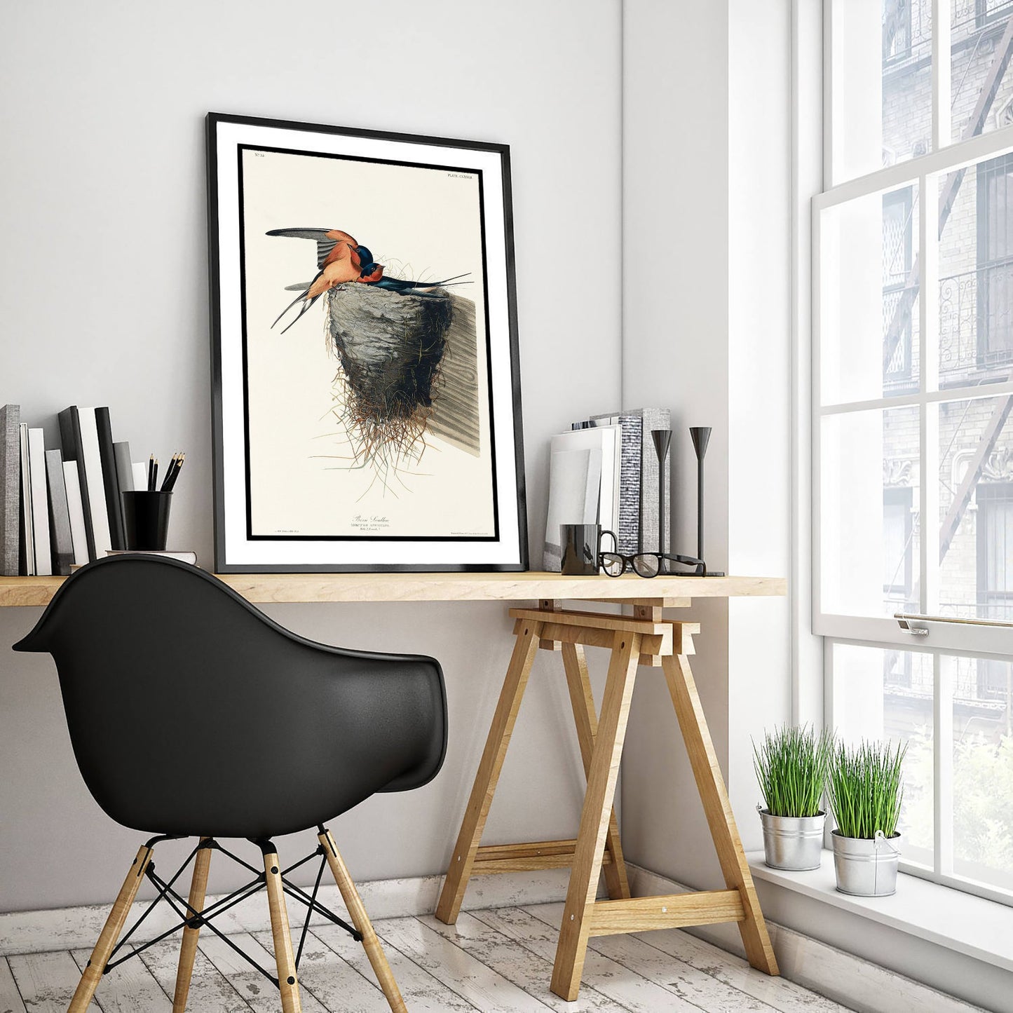 Barn Swallow Art Print - John James Audubon Poster - Birds of America Vintage Illustration
