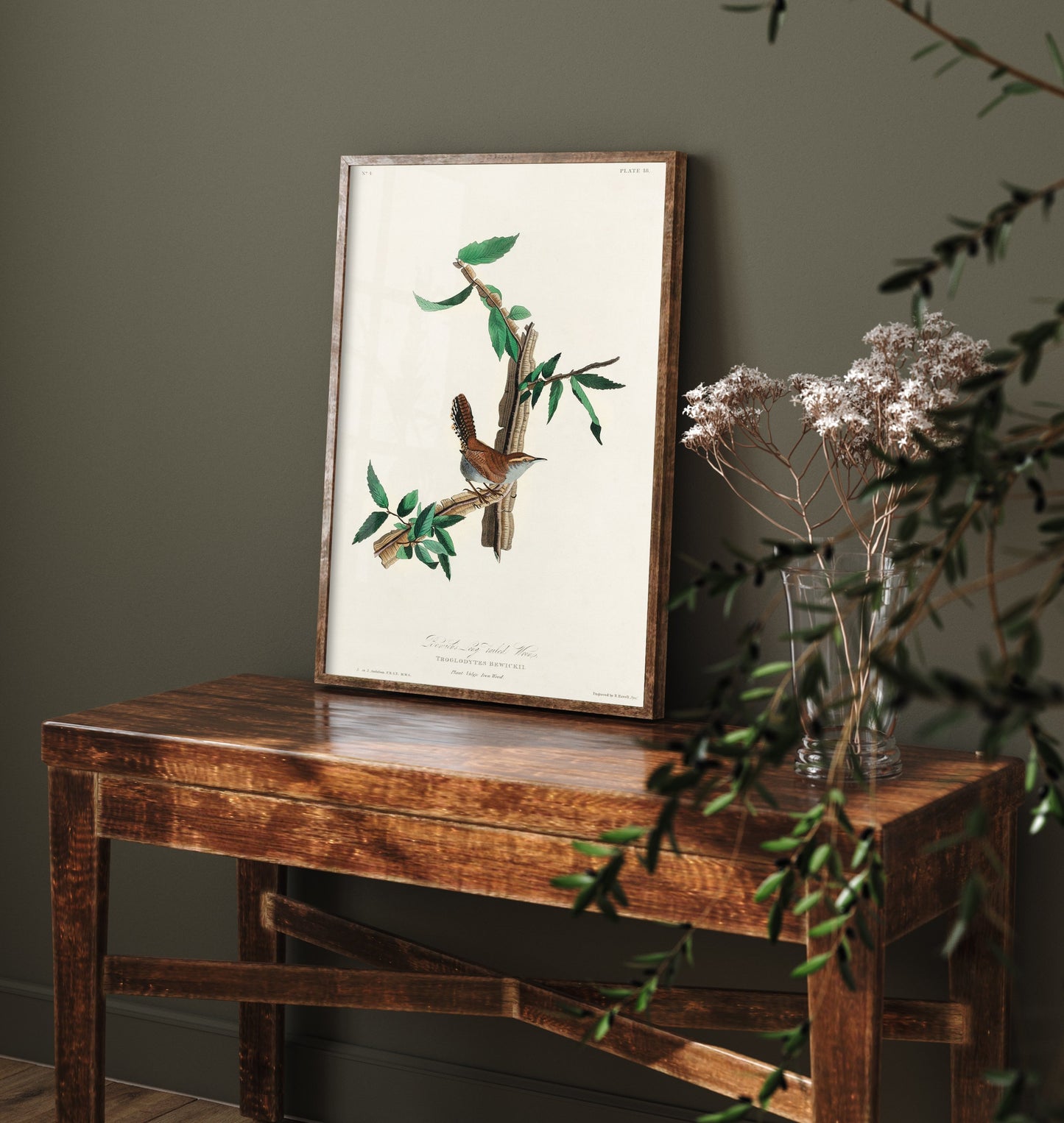 Bewick's Wren Art Print - John James Audubon Poster - Birds of America Vintage Illustration