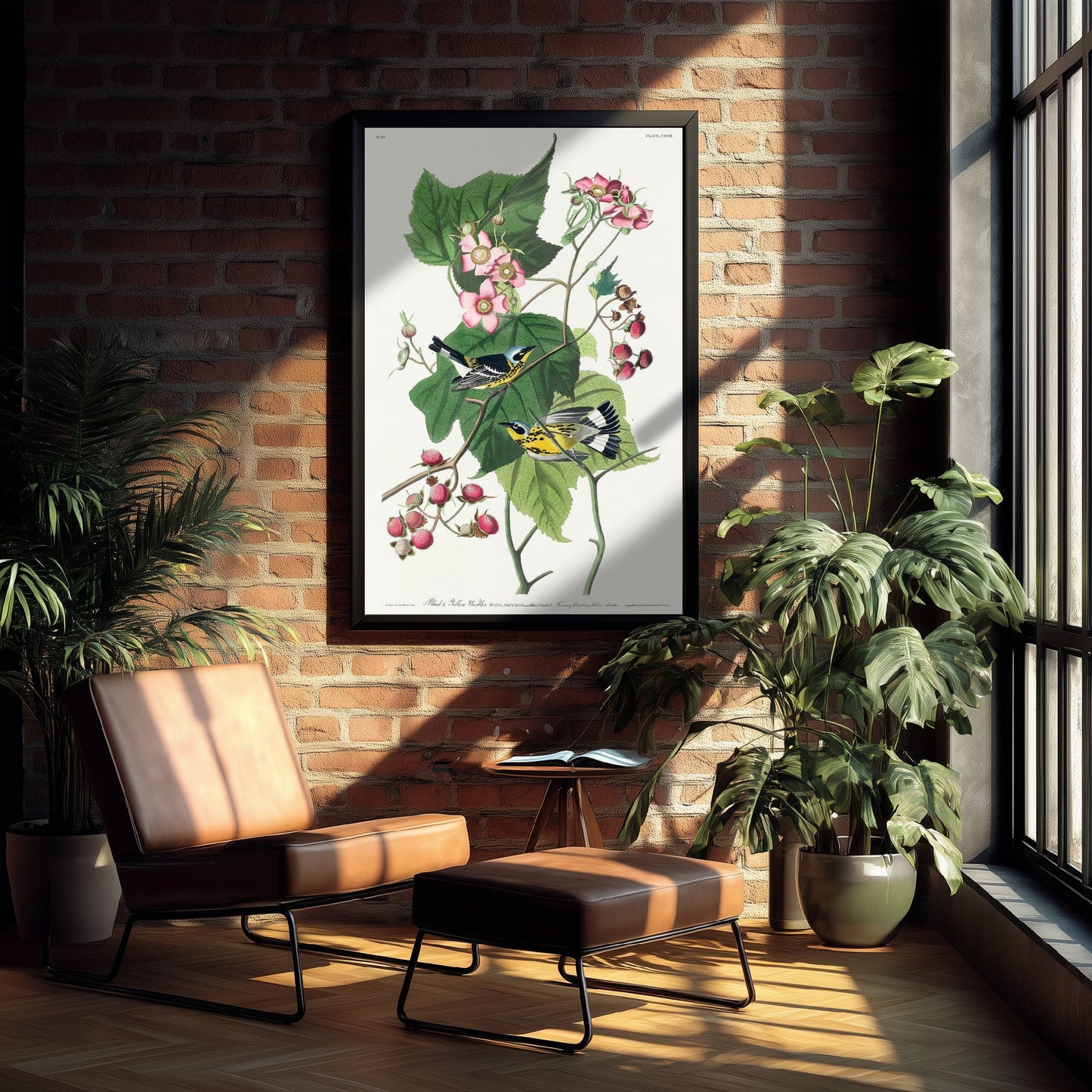 Magnolia Warbler Pair Art Print - John James Audubon Poster - Birds of America Vintage Illustration