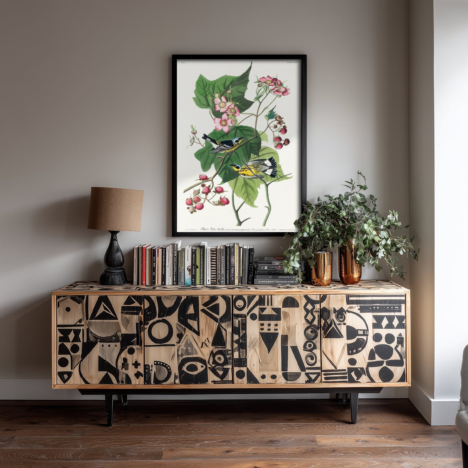 Magnolia Warbler Pair Art Print - John James Audubon Poster - Birds of America Vintage Illustration