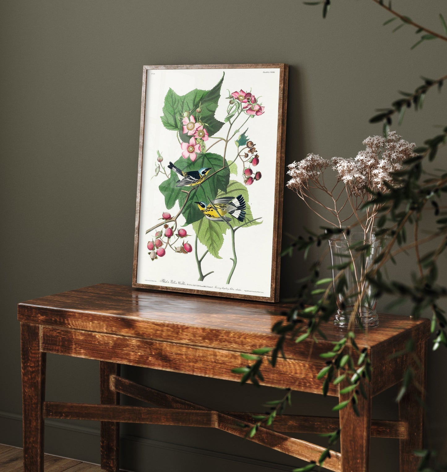 Magnolia Warbler Pair Art Print - John James Audubon Poster - Birds of America Vintage Illustration