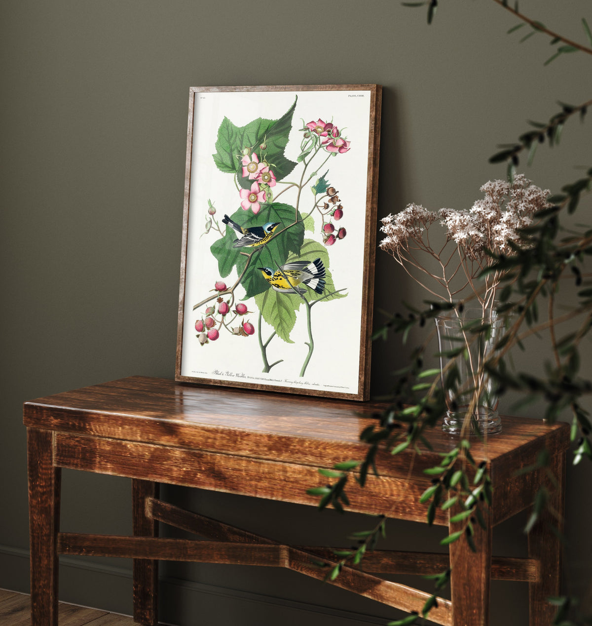 Magnolia Warbler Pair Art Print - John James Audubon Poster - Birds of America Vintage Illustration