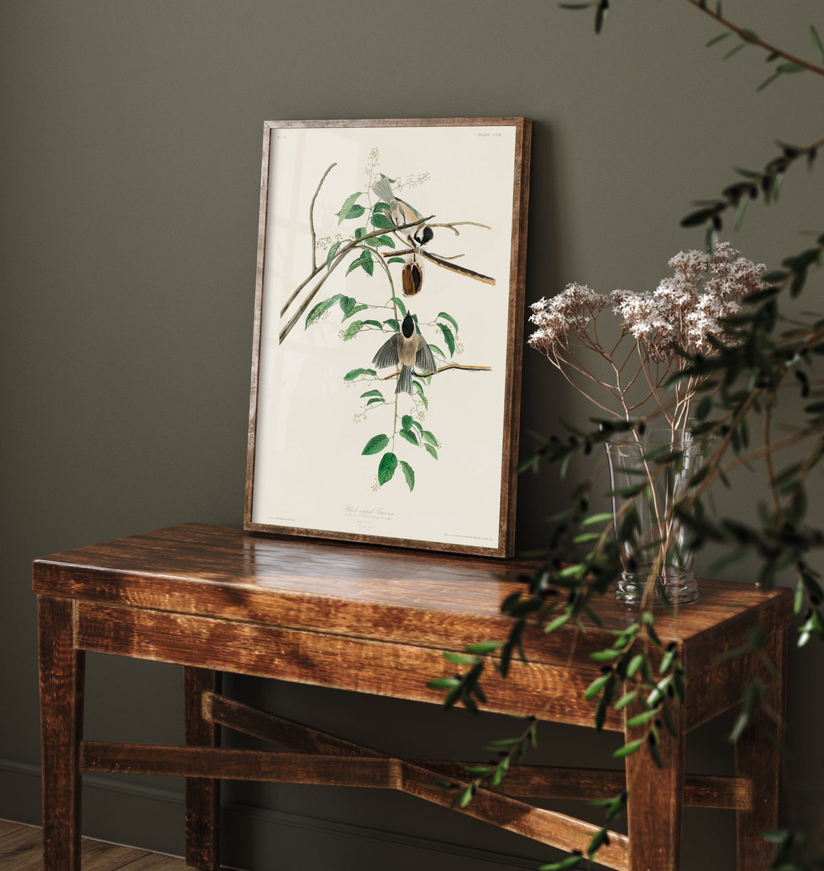 Black-capped Chickadee Art Print - John James Audubon Poster - Birds of America Vintage Illustration