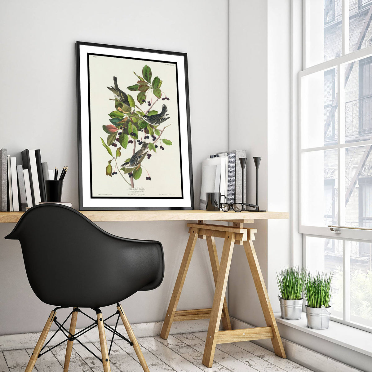 Blackpoll Warbler Art Print - John James Audubon Poster - Birds of America Vintage Illustration
