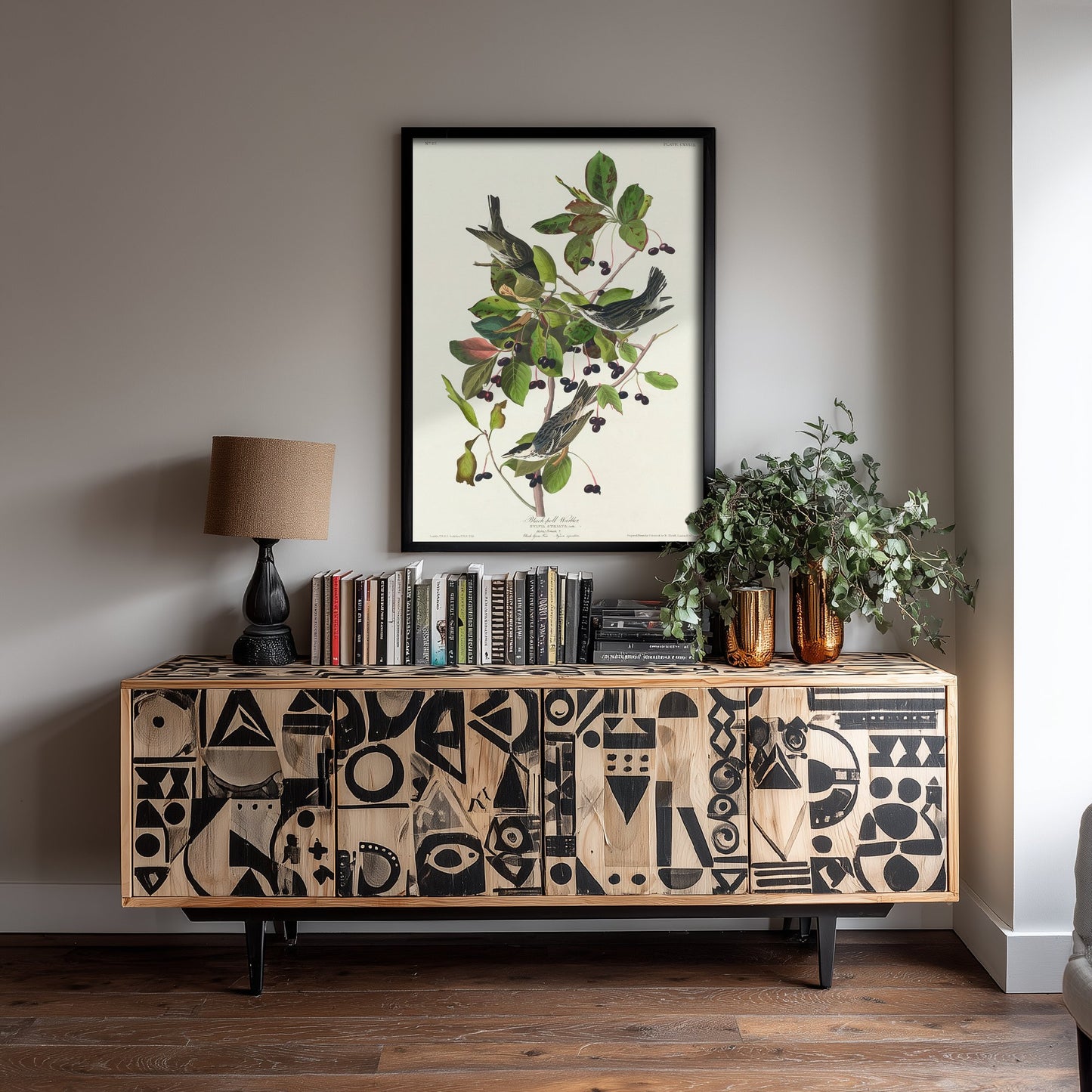 Blackpoll Warbler Art Print - John James Audubon Poster - Birds of America Vintage Illustration