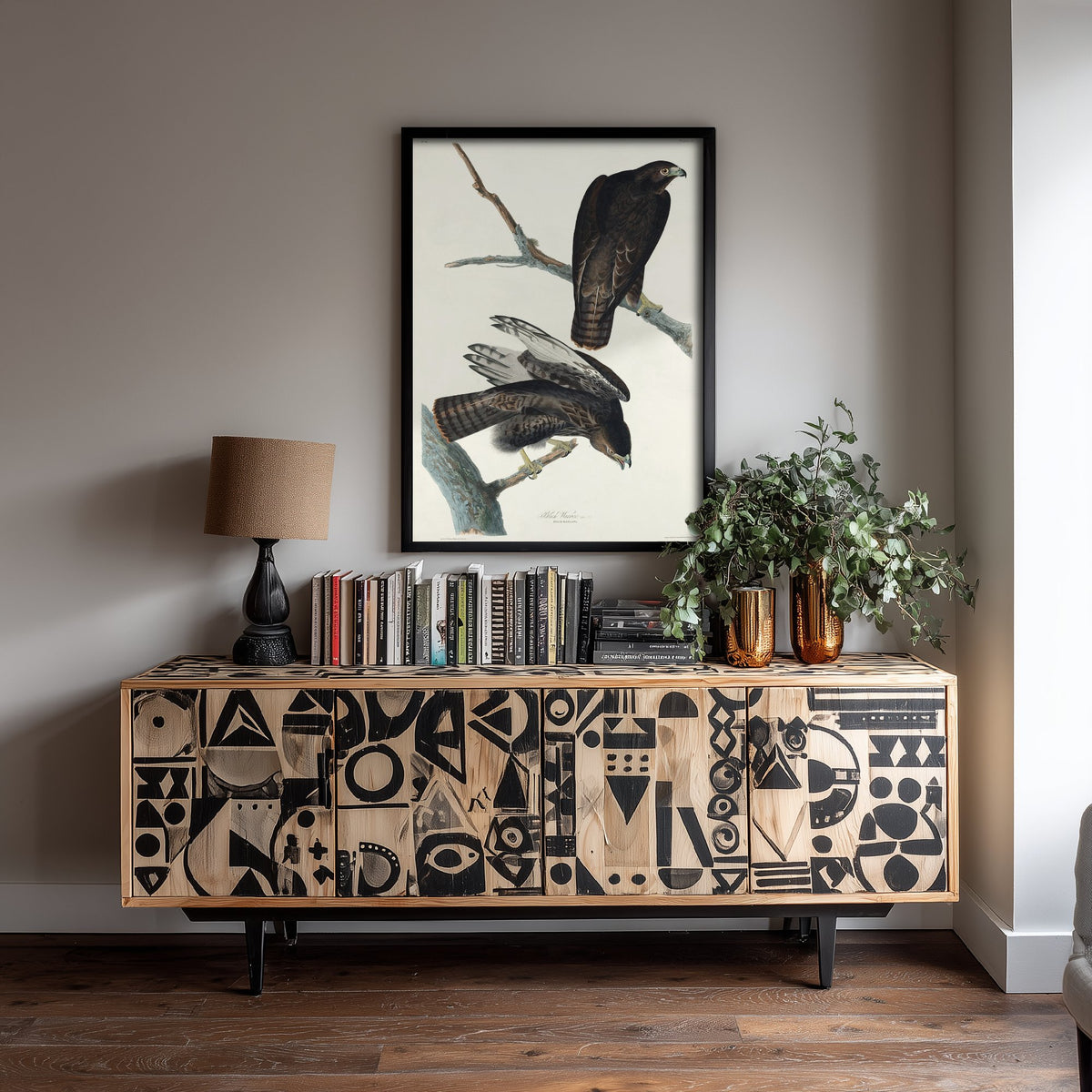 Harlan's Hawk Art Print - John James Audubon Poster - Birds of America Vintage Illustration