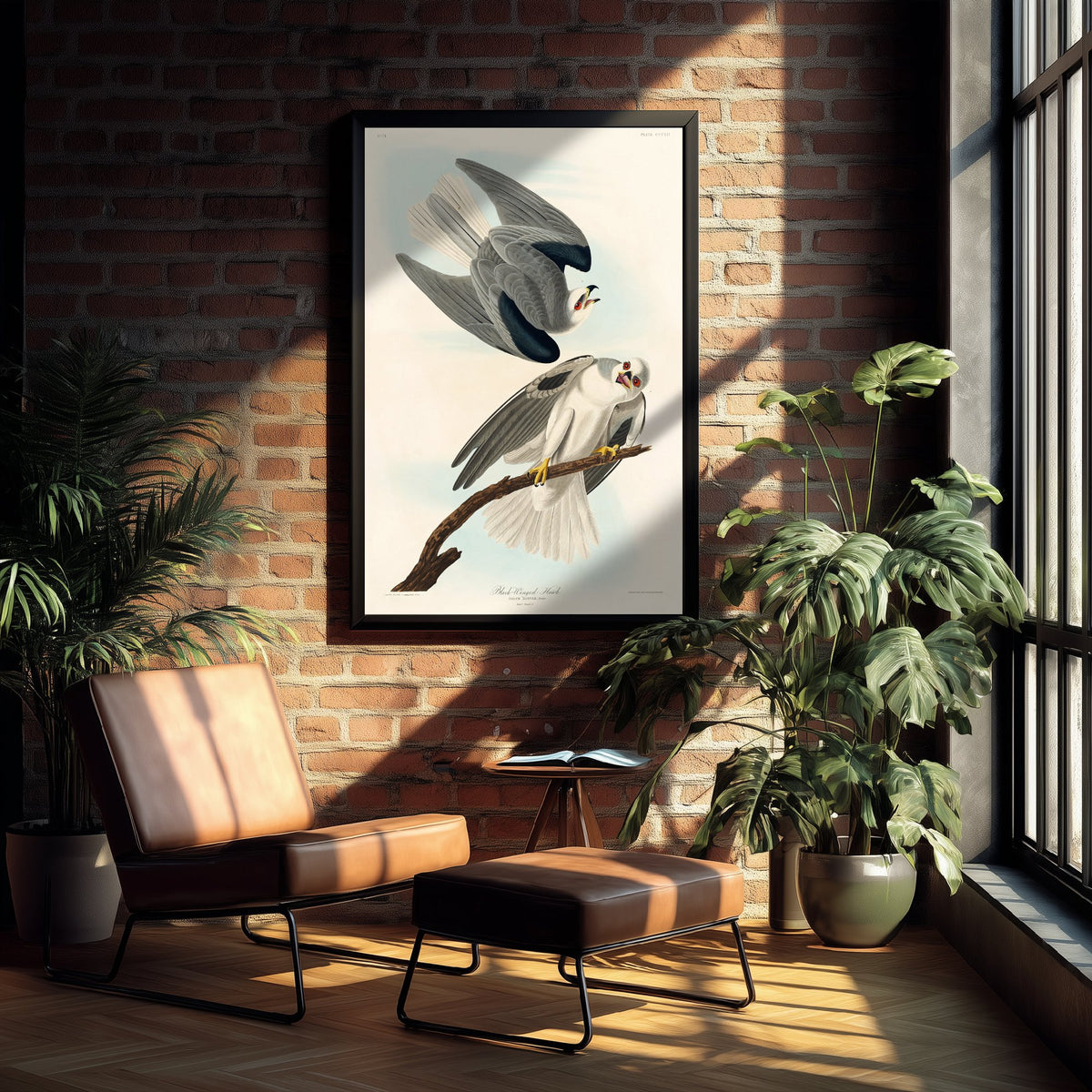 White-tailed Kite Art Print - John James Audubon Poster - Birds of America Vintage Illustration