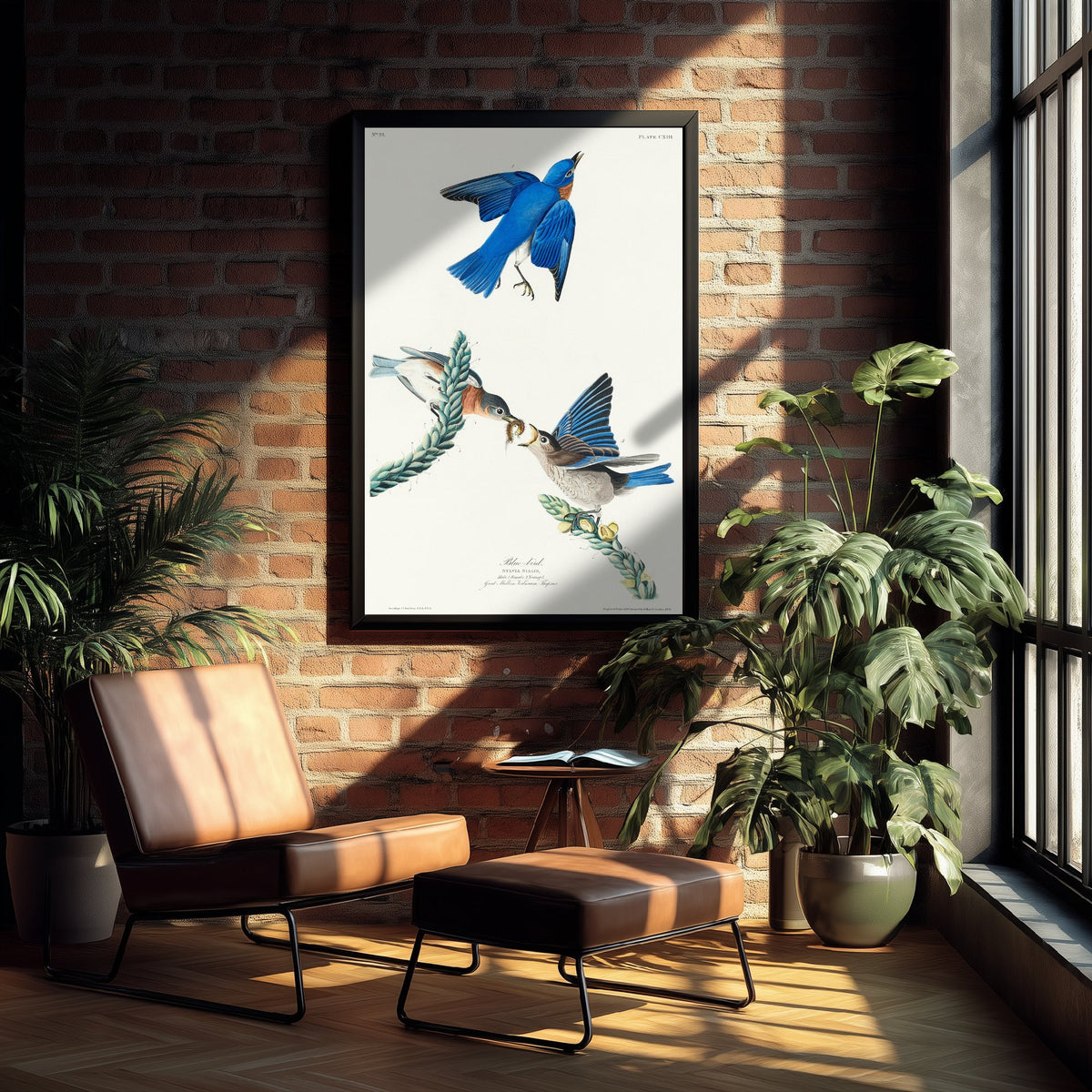 Eastern Bluebird Art Print - John James Audubon Poster - Birds of America Vintage Illustration