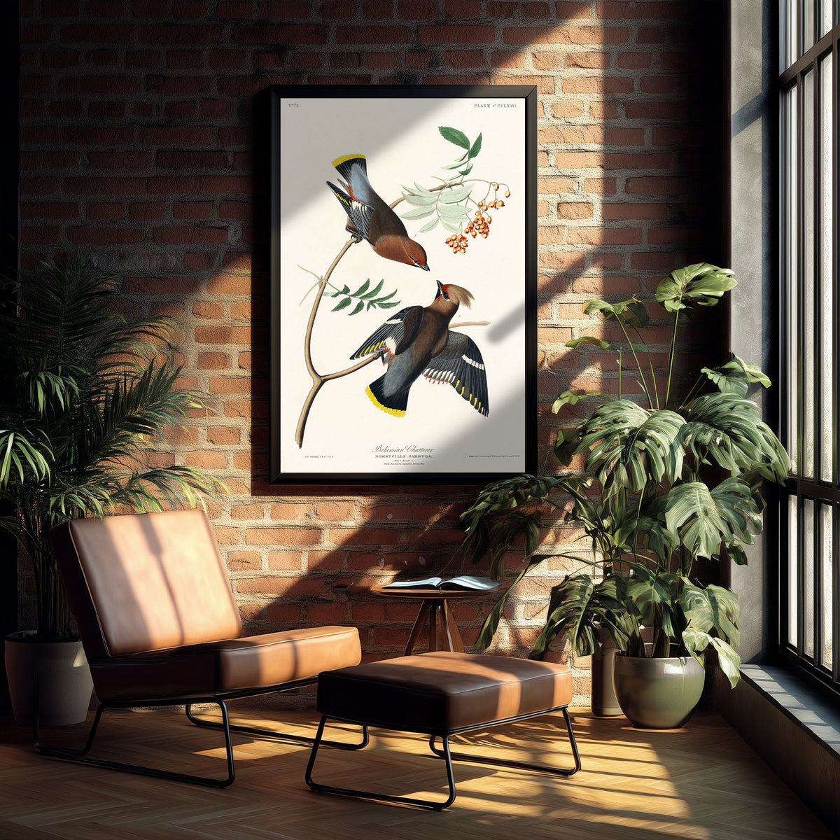 Bohemian Waxwing Art Print - John James Audubon Poster - Birds of America Vintage Illustration