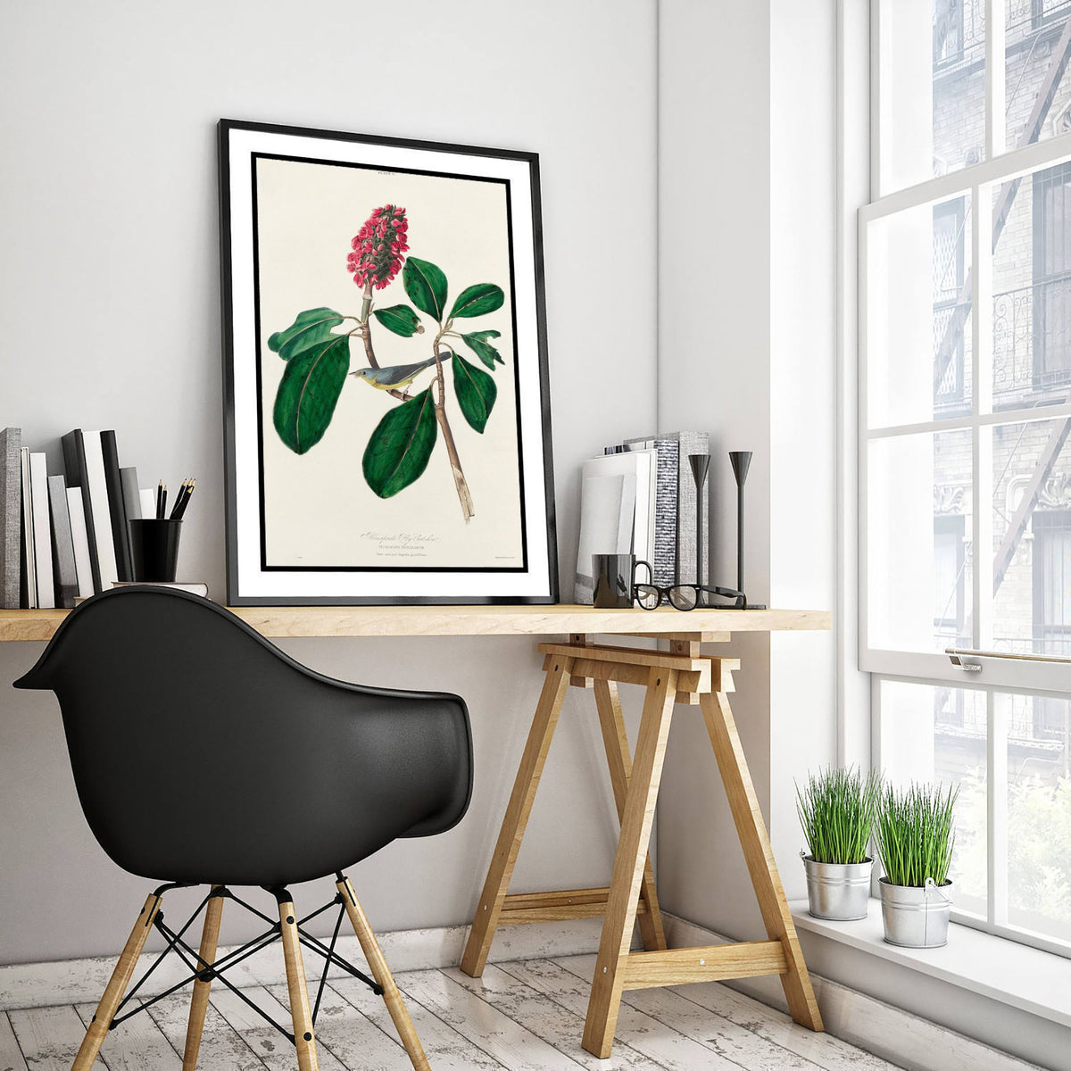Canada Warbler Art Print - John James Audubon Poster - Bonaparte Flycatcher Birds of America Illustration