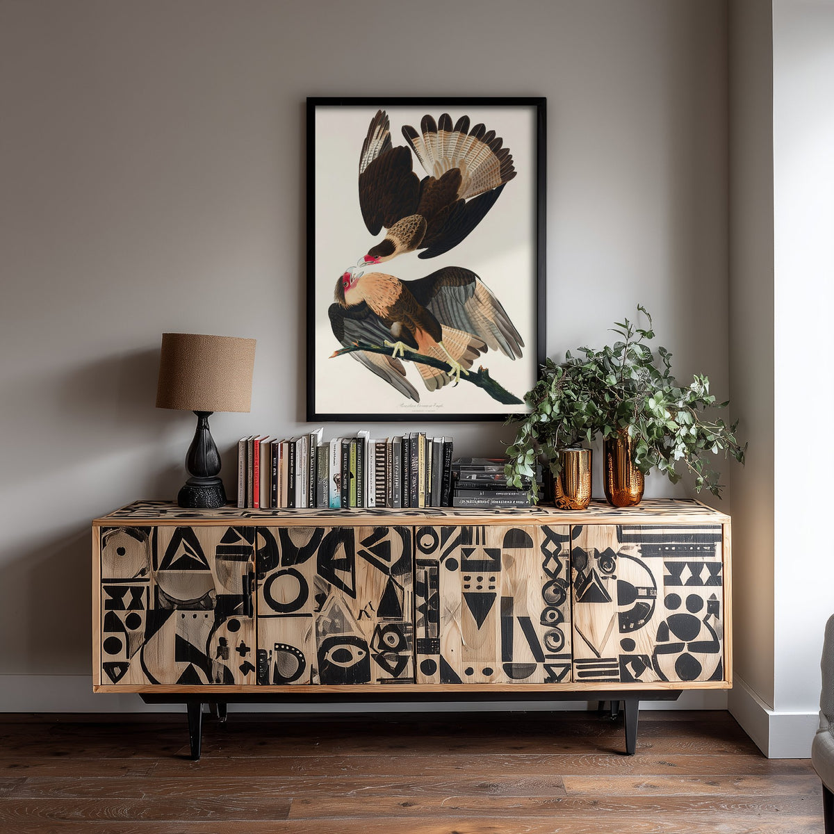 Crested Caracara Art Print - John James Audubon Poster - Birds of America Vintage Illustration