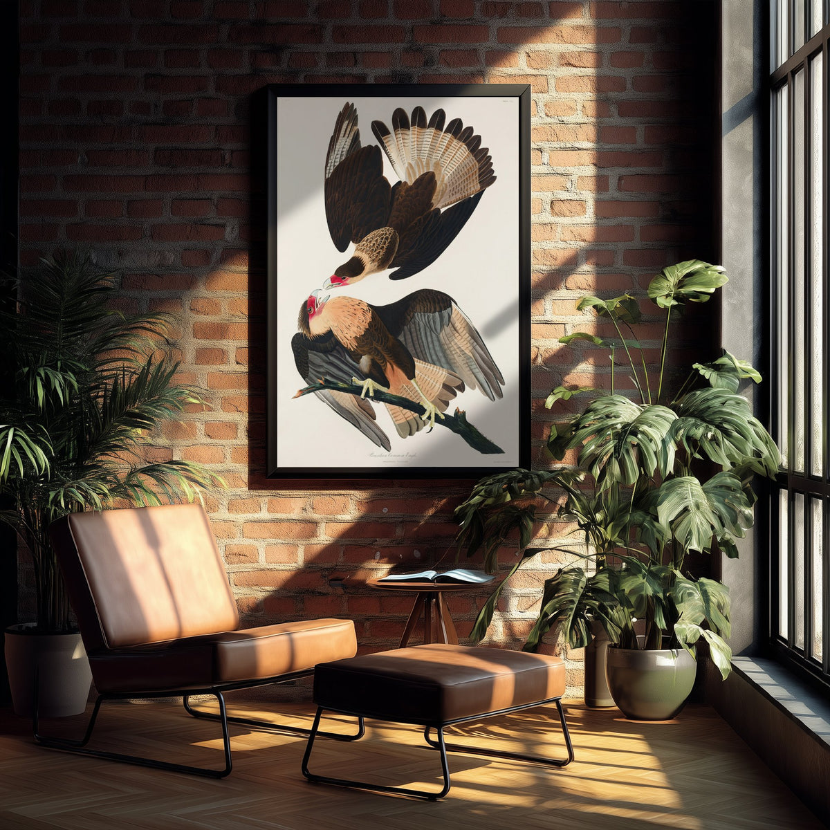 Crested Caracara Art Print - John James Audubon Poster - Birds of America Vintage Illustration