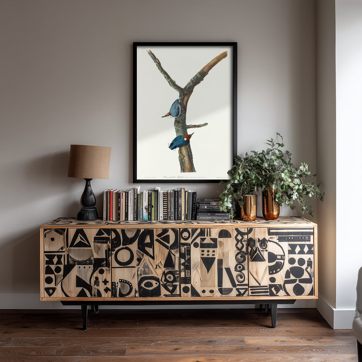 Brown-headed Nuthatch Art Print - John James Audubon Poster - Birds of America Vintage Illustration
