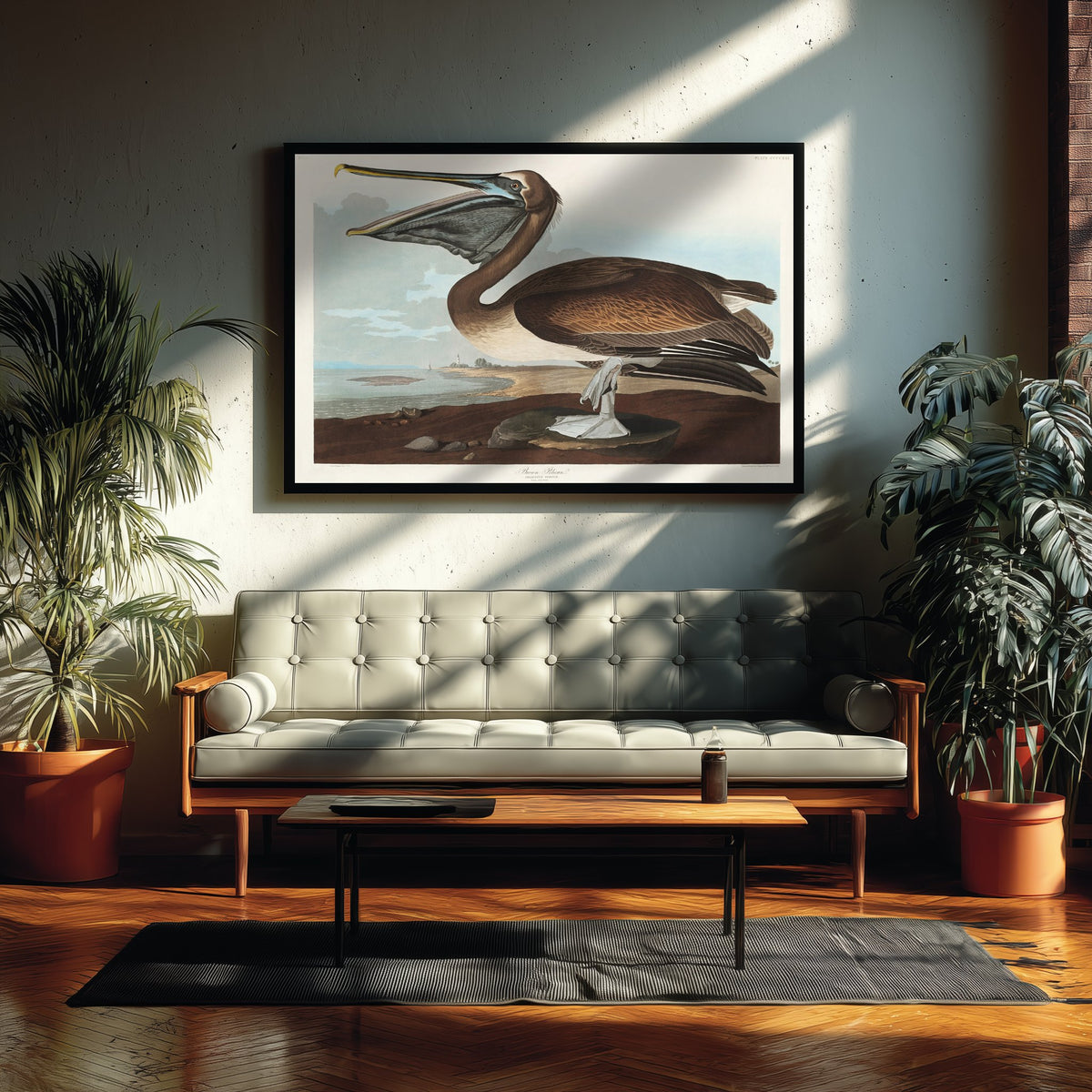 Brown Pelican Standing Art Print - John James Audubon Poster - Birds of America Coastal Illustration