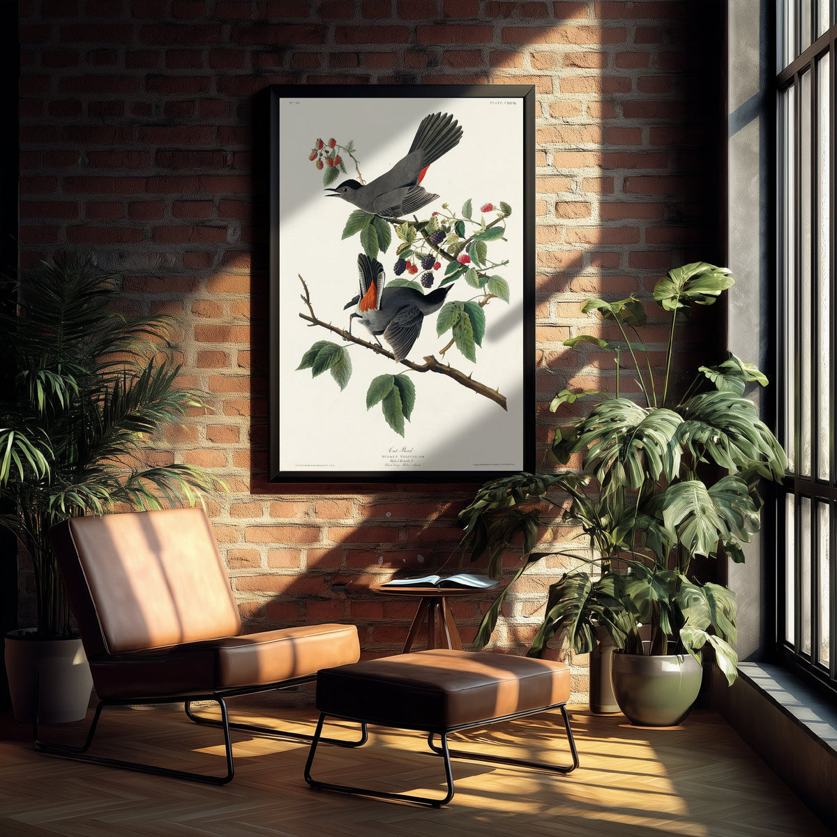 Gray Catbird Art Print - John James Audubon Poster - Birds of America Vintage Illustration