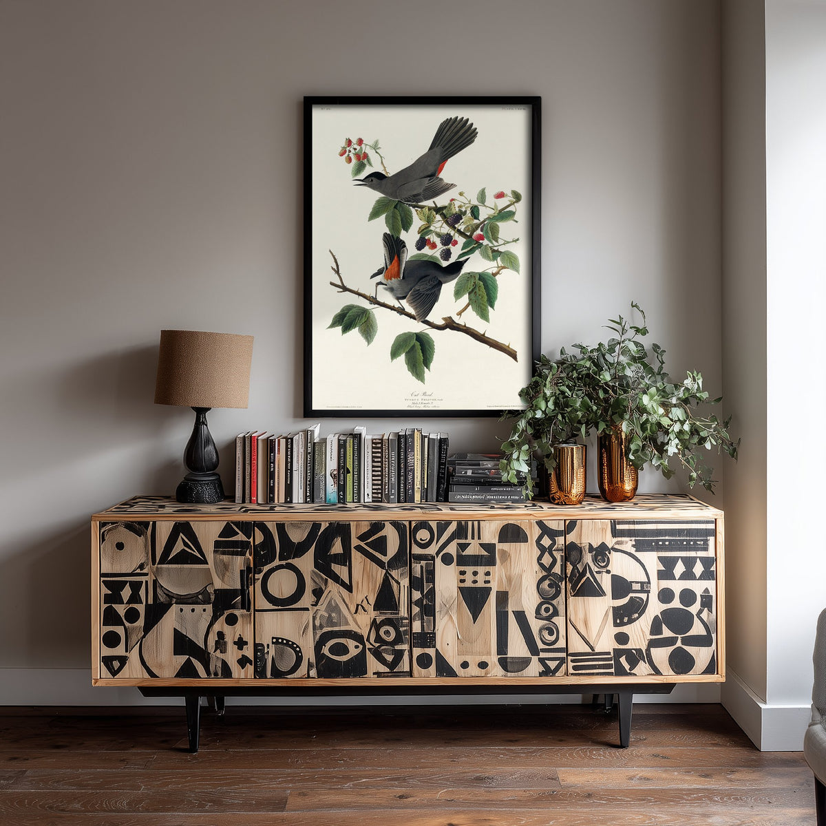 Gray Catbird Art Print - John James Audubon Poster - Birds of America Vintage Illustration