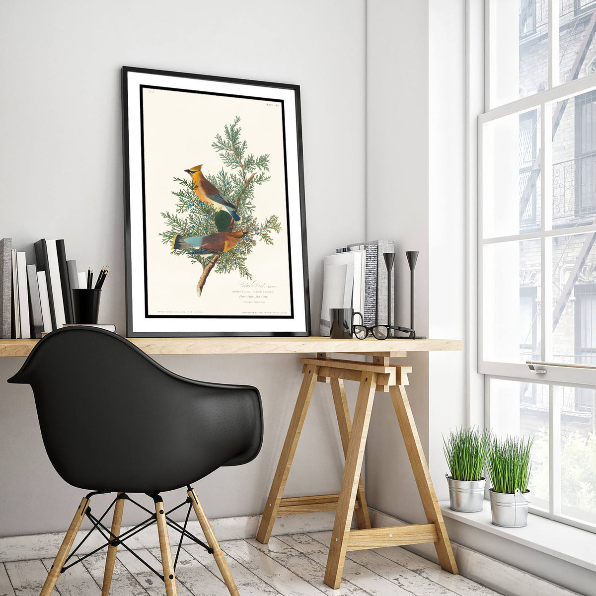 Cedar Waxwing Art Print - John James Audubon Poster - Birds of America Vintage Illustration