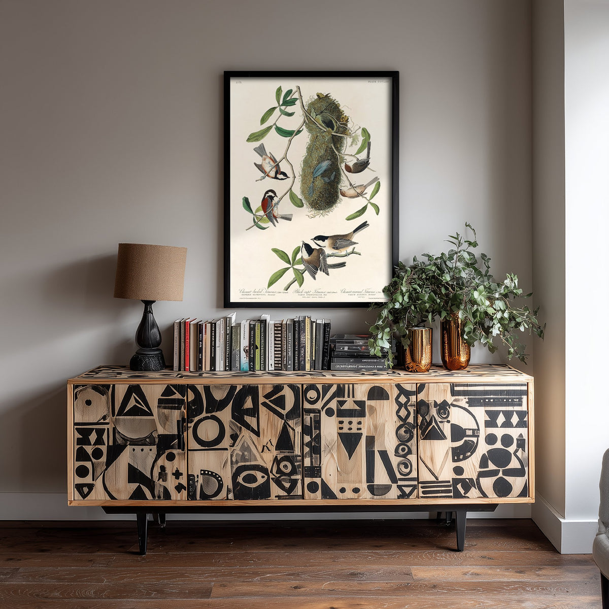 Chestnut-backed Chickadee Art Print - John James Audubon Poster - Birds of America Vintage Illustration