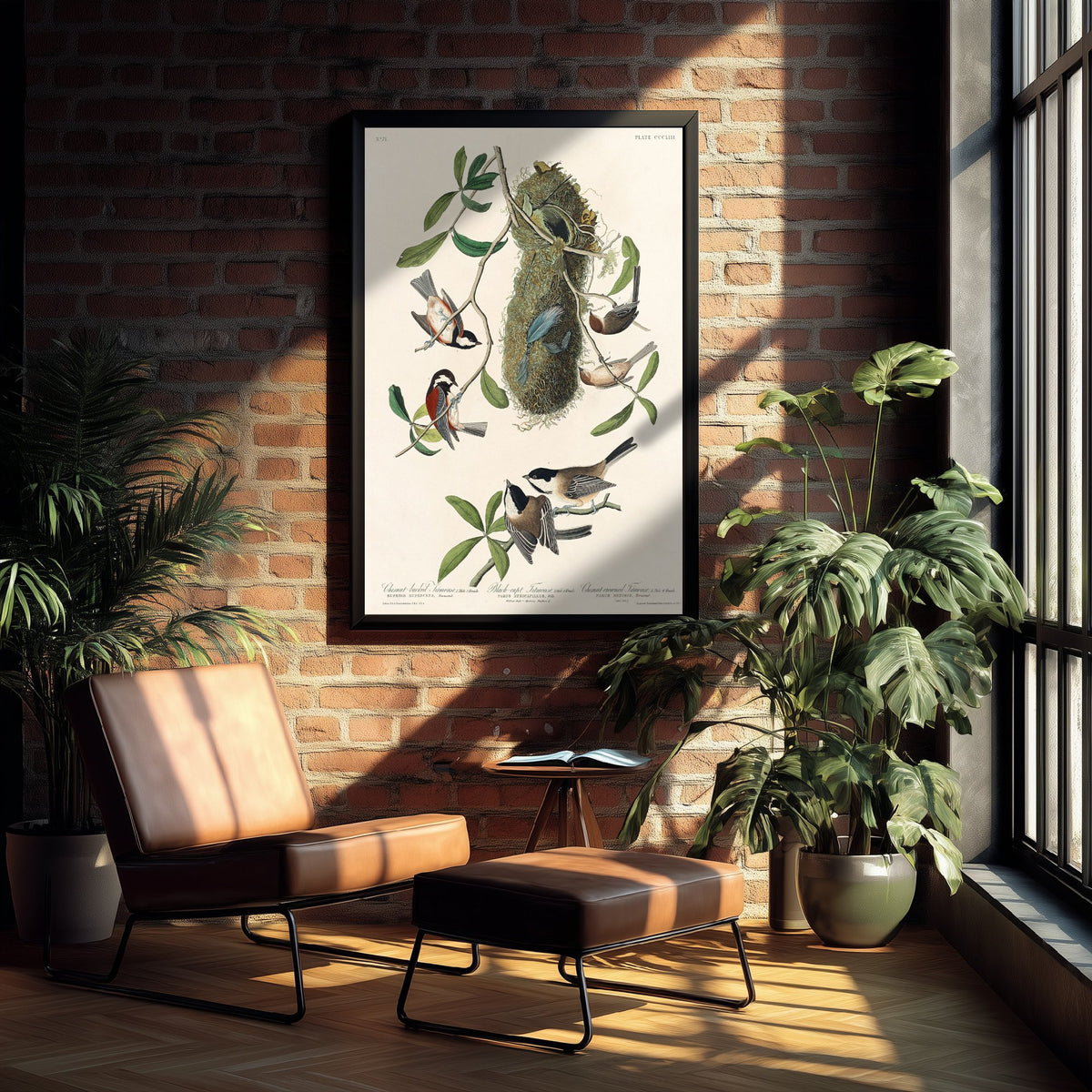 Chestnut-backed Chickadee Art Print - John James Audubon Poster - Birds of America Vintage Illustration