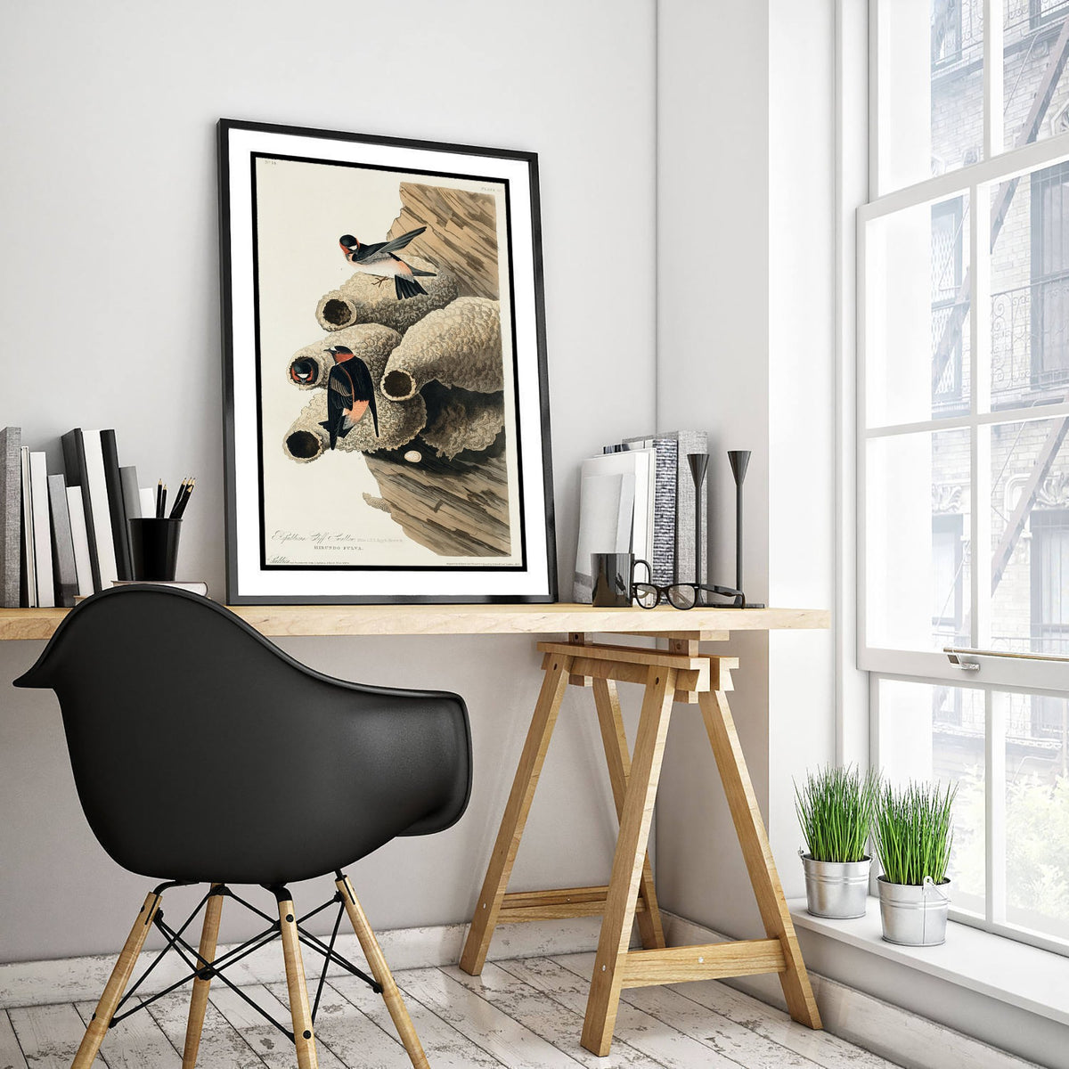 Cliff Swallow Art Print - John James Audubon Poster - Birds of America Vintage Illustration