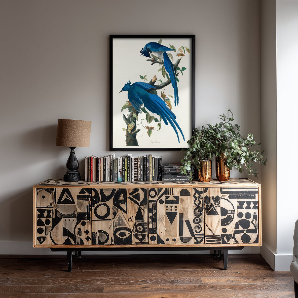 Black Throated Magpie Jay Art Print - John James Audubon Poster - Birds of America Vintage Illustration