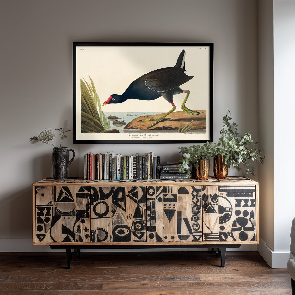 Common Gallinule Art Print - John James Audubon Poster - Birds of America Vintage Illustration