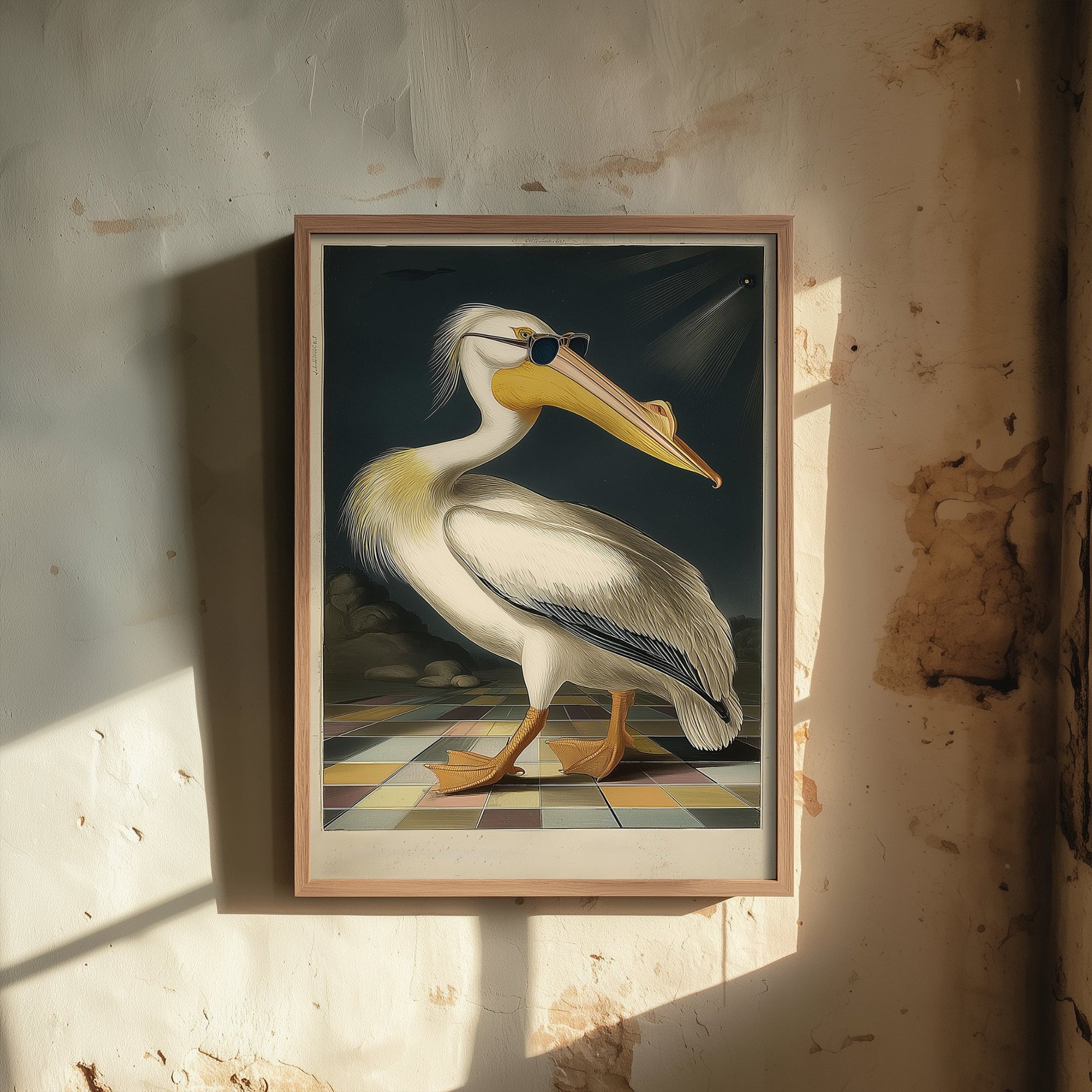 Pelican in Sunglasses Art Print - Funny Bird Poster - Cool Audubon Illustration - Cool Pelican 3/3