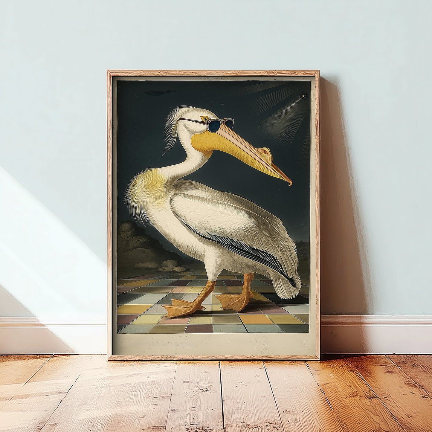 Pelican in Sunglasses Art Print - Funny Bird Poster - Cool Audubon Illustration - Cool Pelican 3/3
