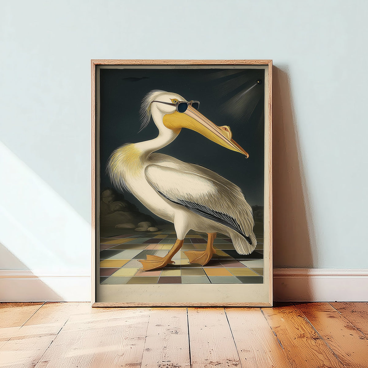 Pelican in Sunglasses Art Print - Funny Bird Poster - Cool Audubon Illustration - Cool Pelican 3/3